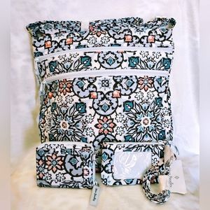 Vera Bradley Trio Zip Hipster, RFID Petite Zip-Around Wallet & Zip ID & Lanyard